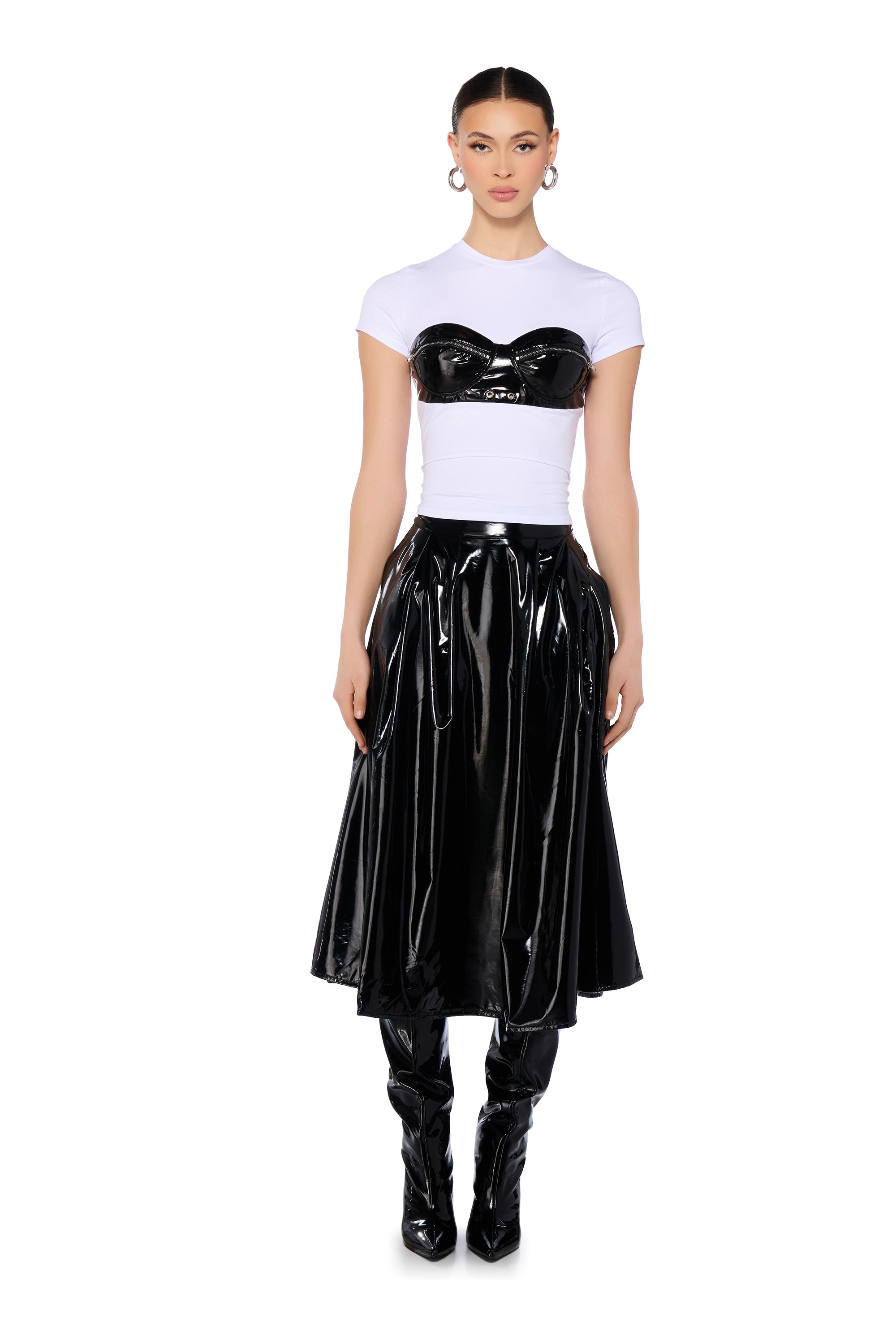 SOHO PU MIDI SKIRT