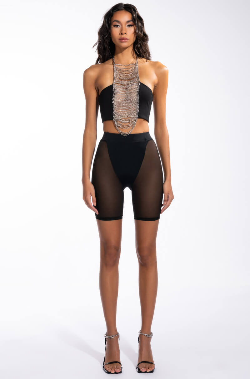 BARELY THERE MESH BIKER SHORT