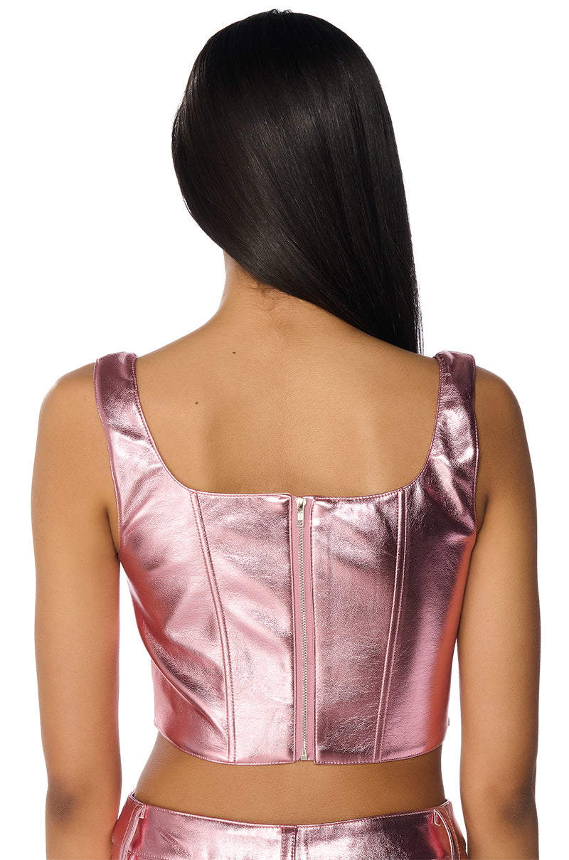 TRY ME METALLIC CORSET TOP