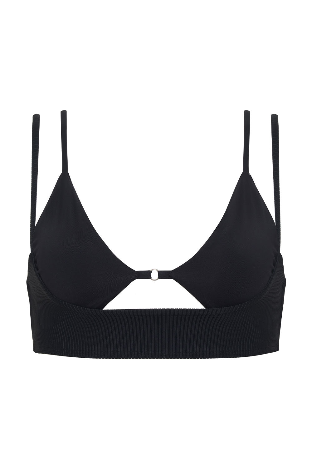 Bellamy Ribbed Bikini Top - Black