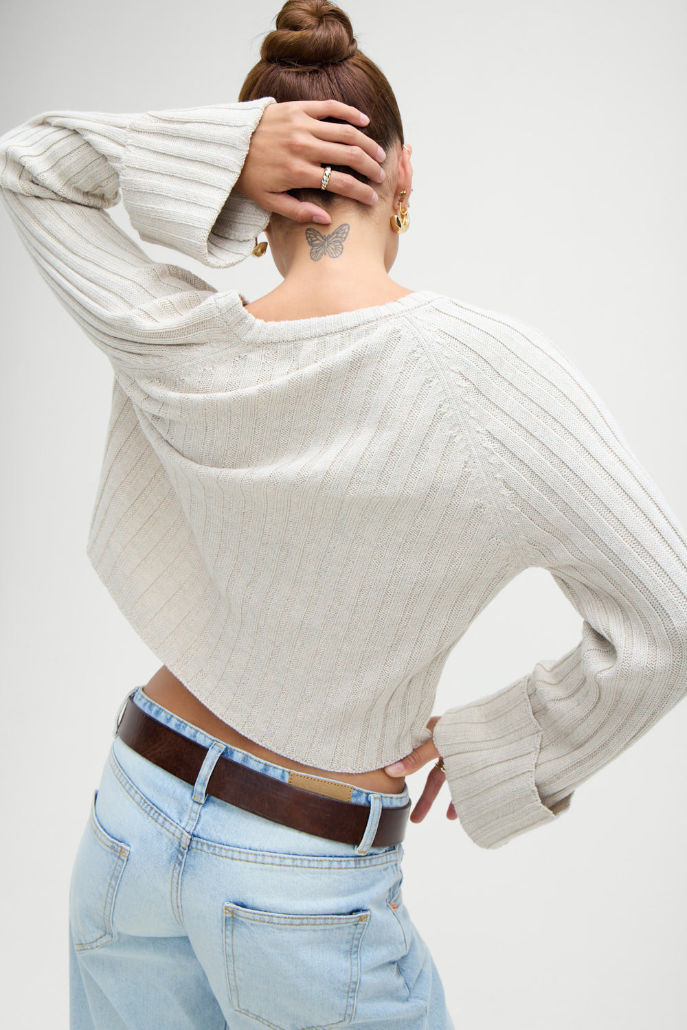 Ashton Cotton Knit Sweater - Cream