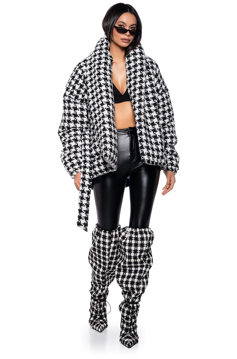 RIVE GAUCHE HOUNDSTOOTH PUFFER