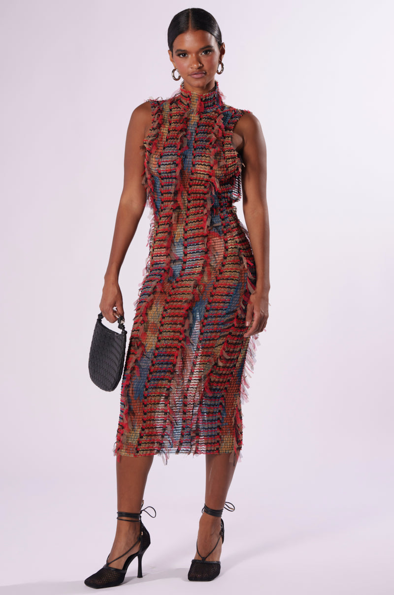 SUMMER TIME LIVIN MESH MIDI DRESS