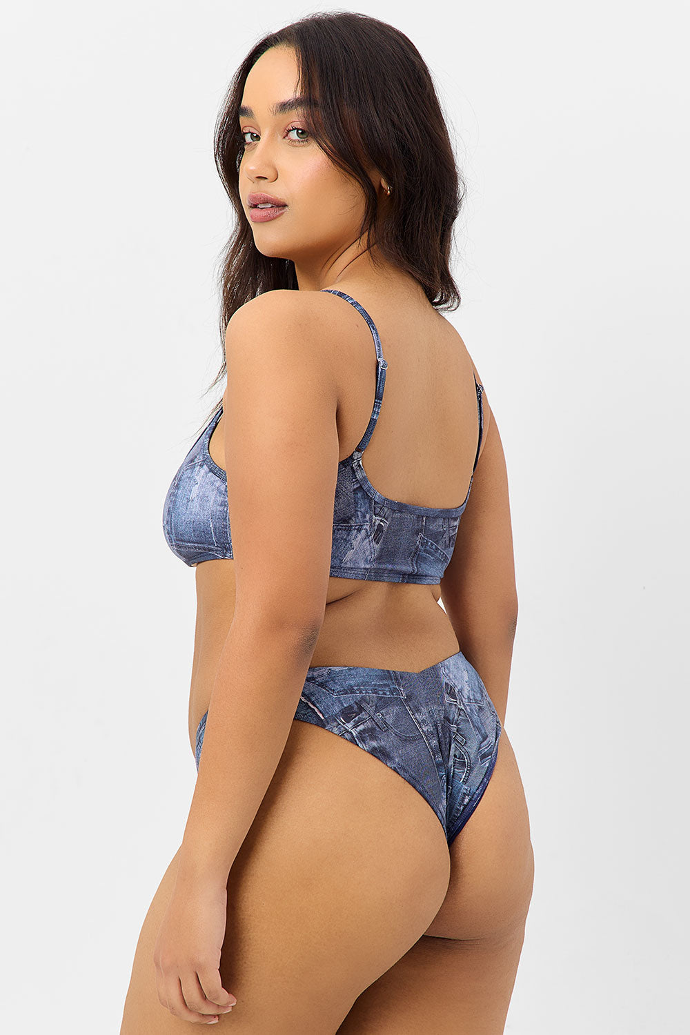 Enzo Cheeky Bikini Bottom - Blue Jean