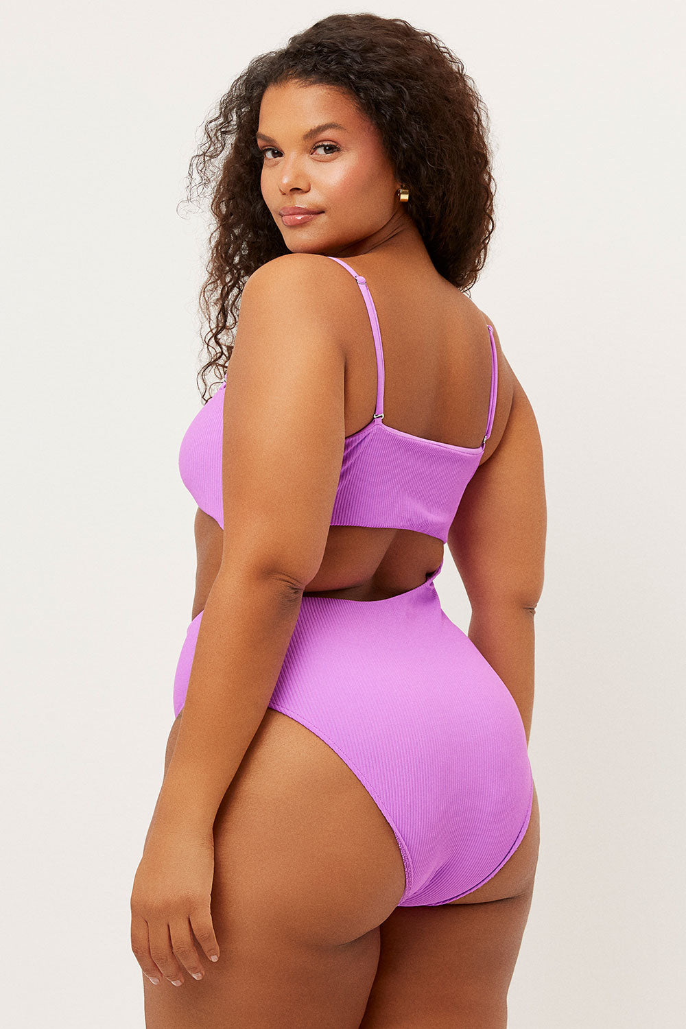 Carter Ribbed High Cut One Piece Swimsuit - Passionfruit