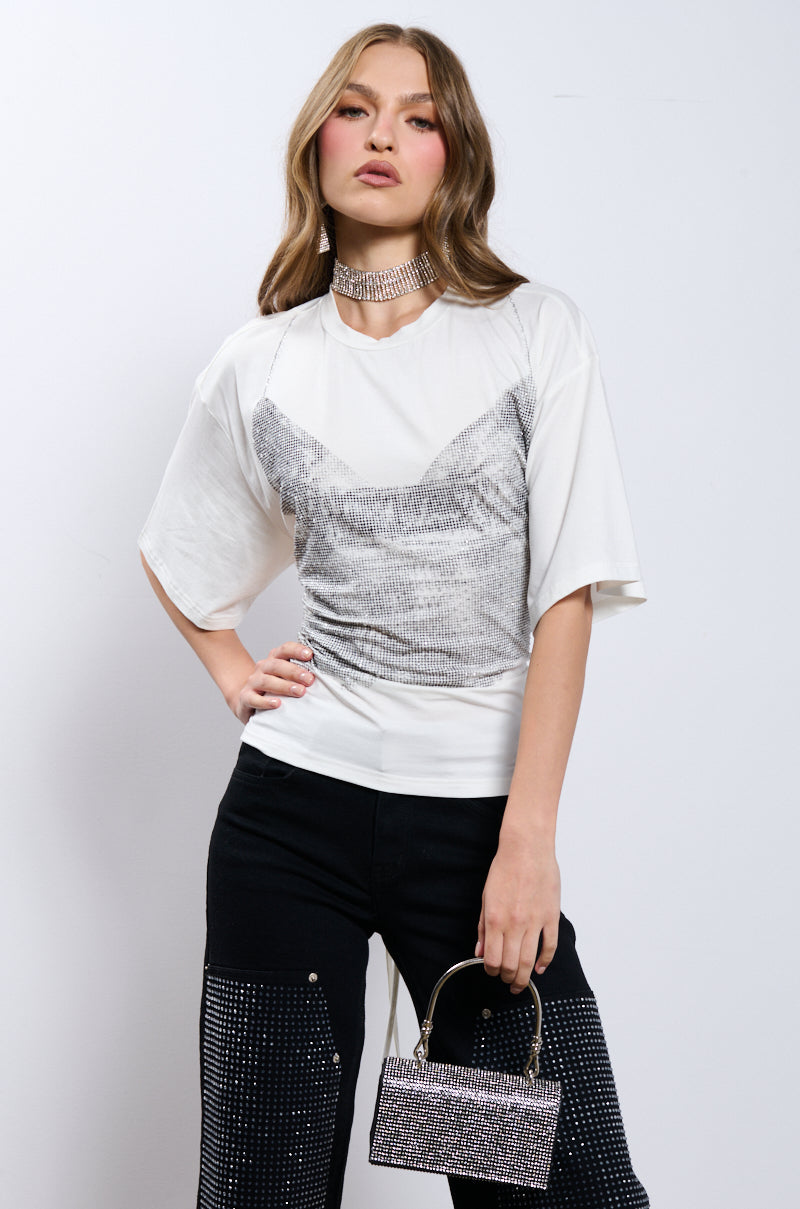 BODY PARTY RHINESTONE T-SHIRT