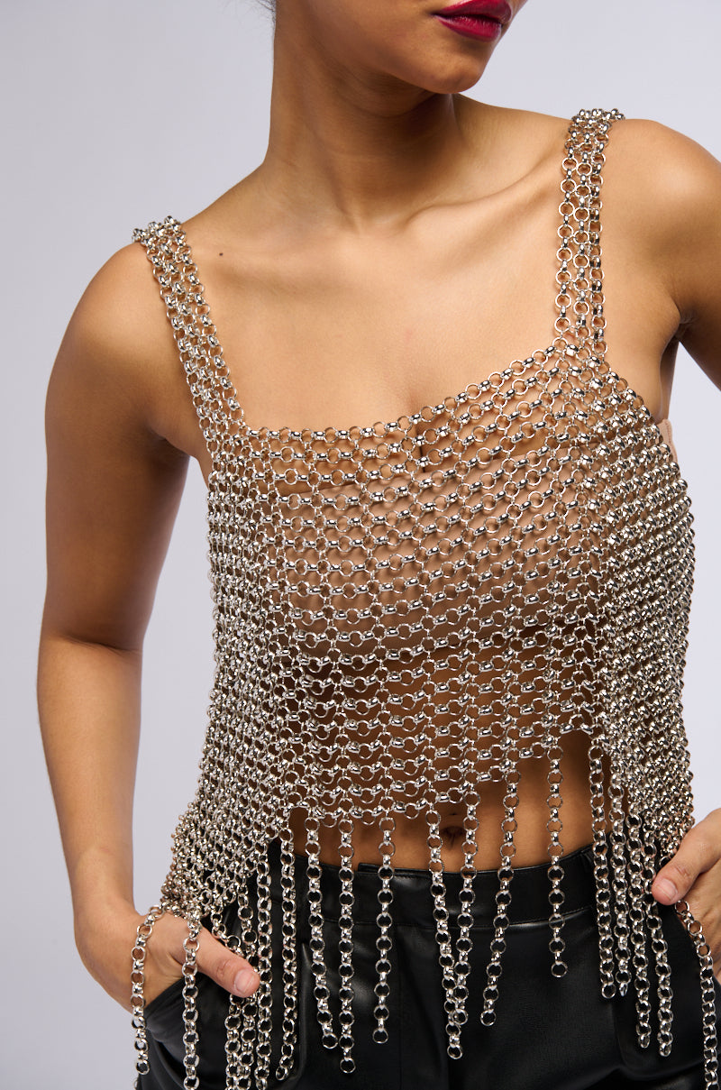 ERIKA CHAIN METAL BRALETTE TOP