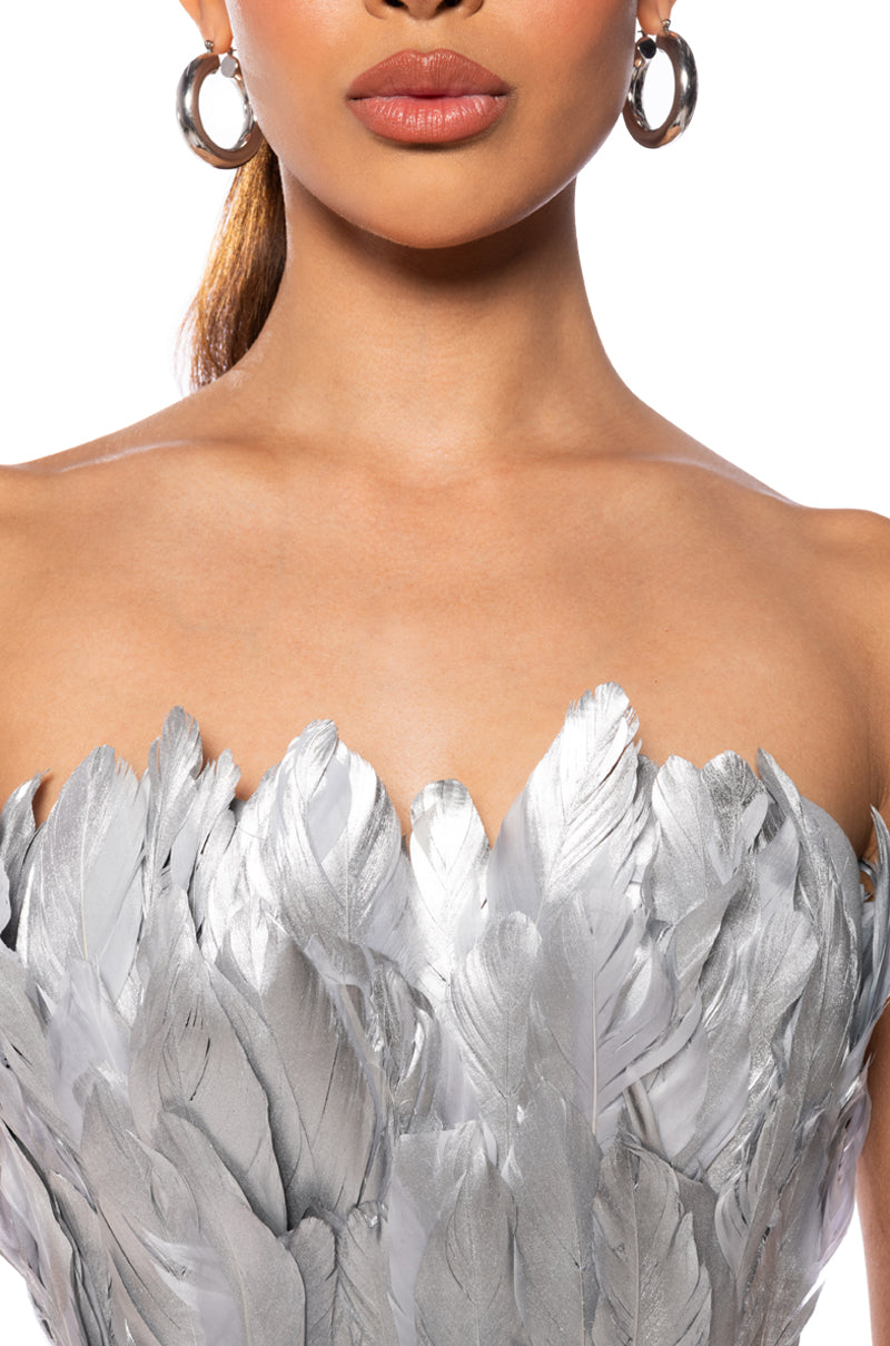 FLY AWAY FEATHER TUBE TOP