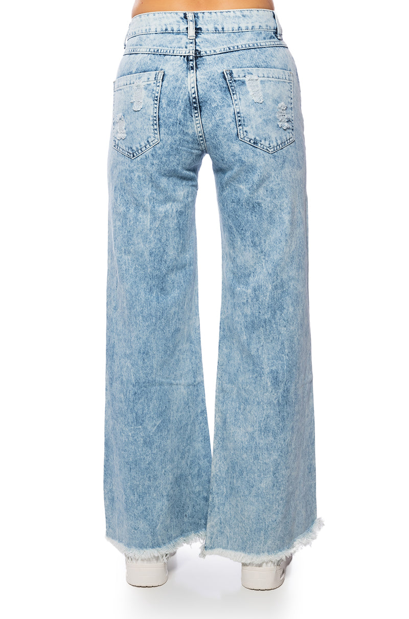 YOUR NEW FAVORITE DISTRESSED PATCHWORK FLARED JEANS