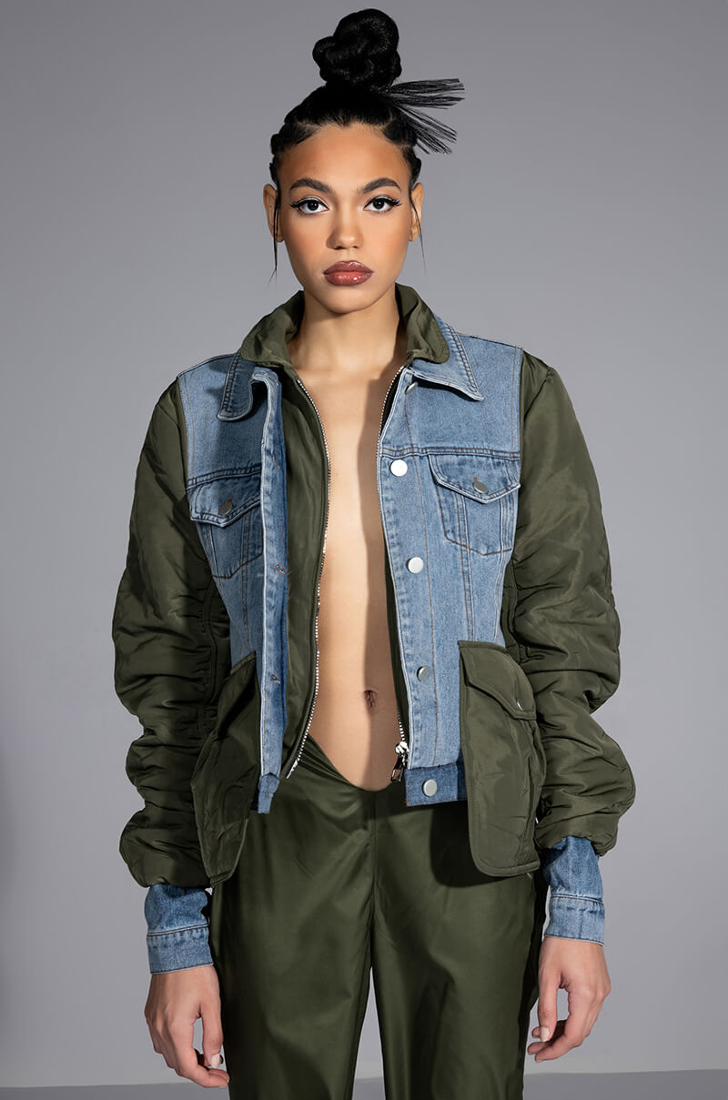 NYLON DENIM JACKET