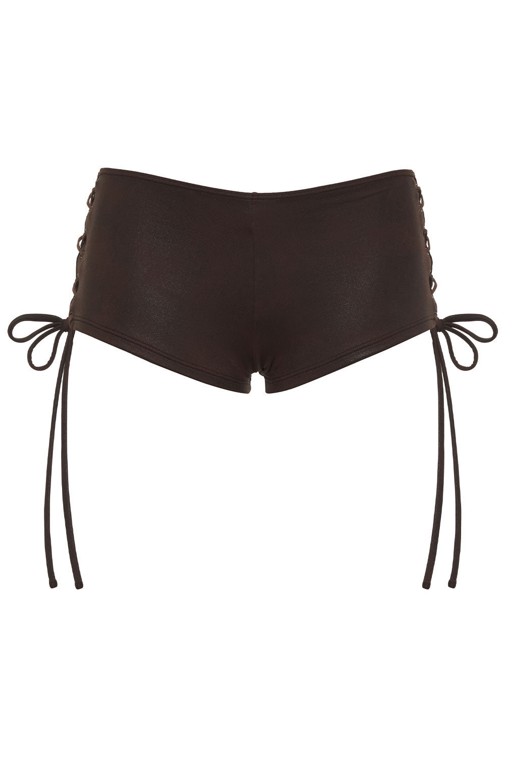 Genevieve Leather Look Full Coverage Boy Short - Cocoa