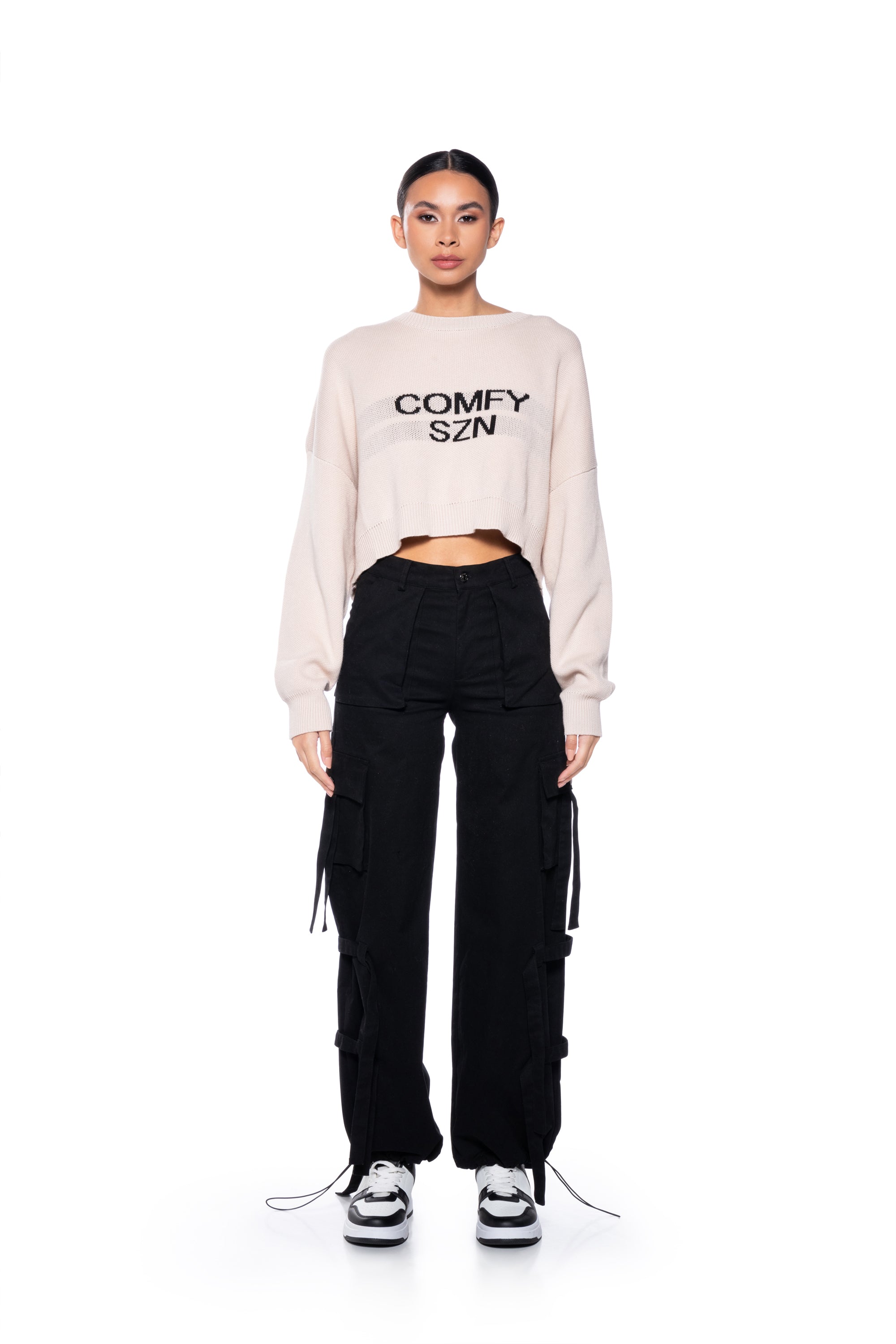 COMFY SEAONS CROPPED SWEATER