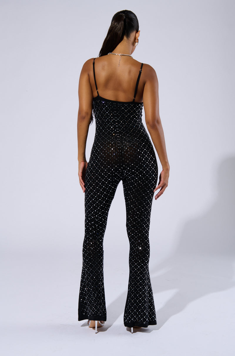 SABRINA RHINESTONE MESH JUMPSUIT