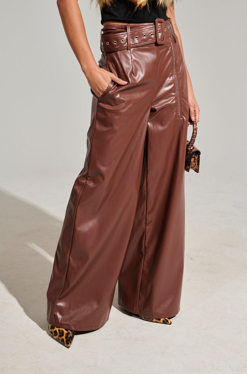 SHAINA FAUX LEATHER TROUSER