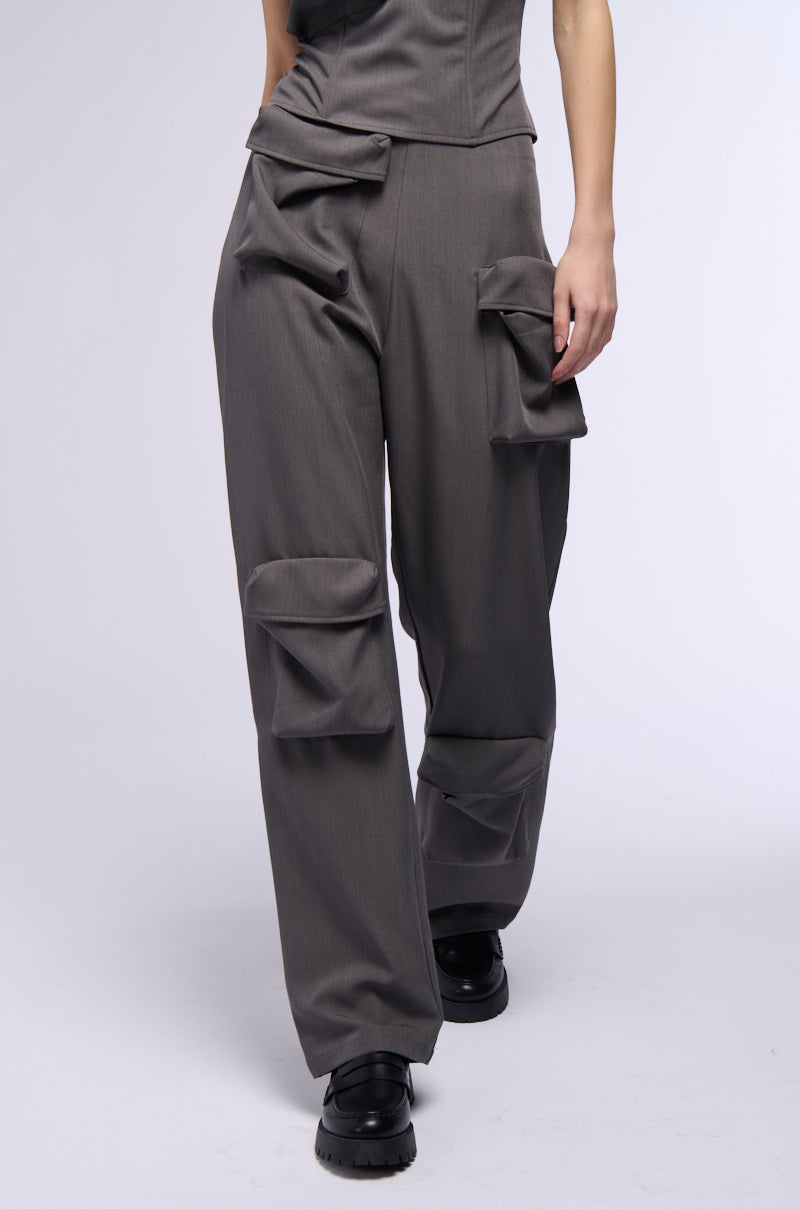 BOOKED AND BUSY STRAIGHT LEG CARGO TROUSER