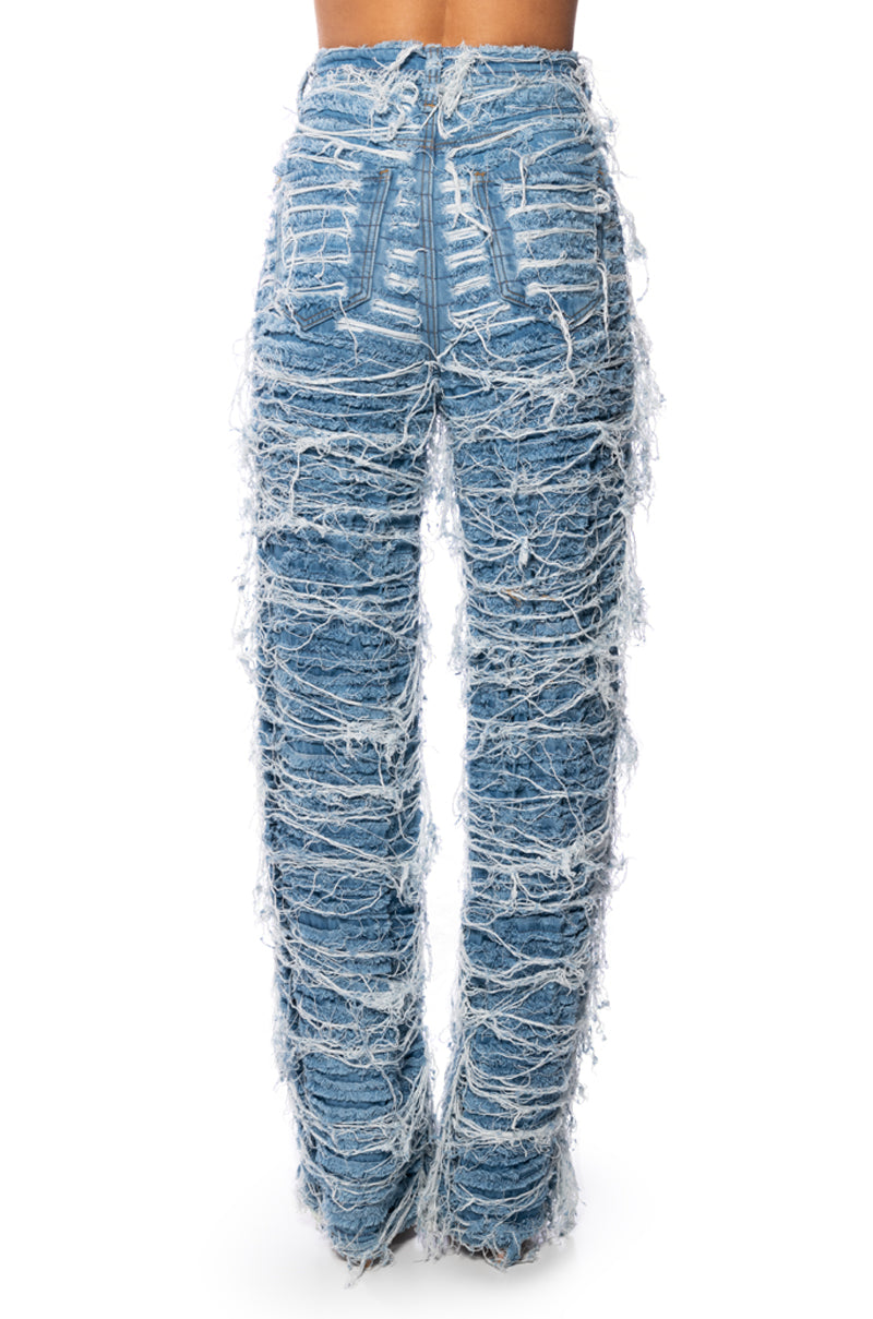 MESS WITH ME SUPER DISTRESSED RELAXED FIT JEANS