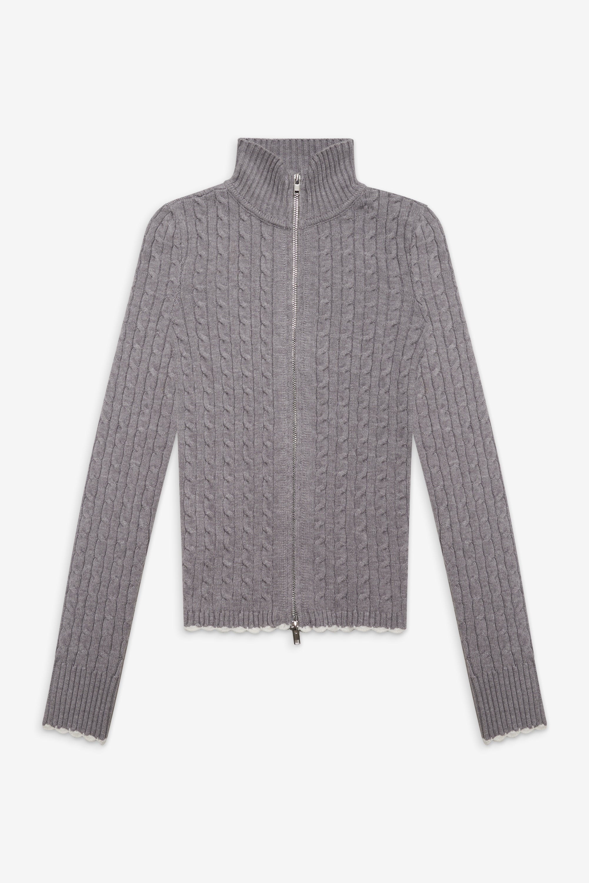 Carter Cable Knit Sweater - Rain Cloud