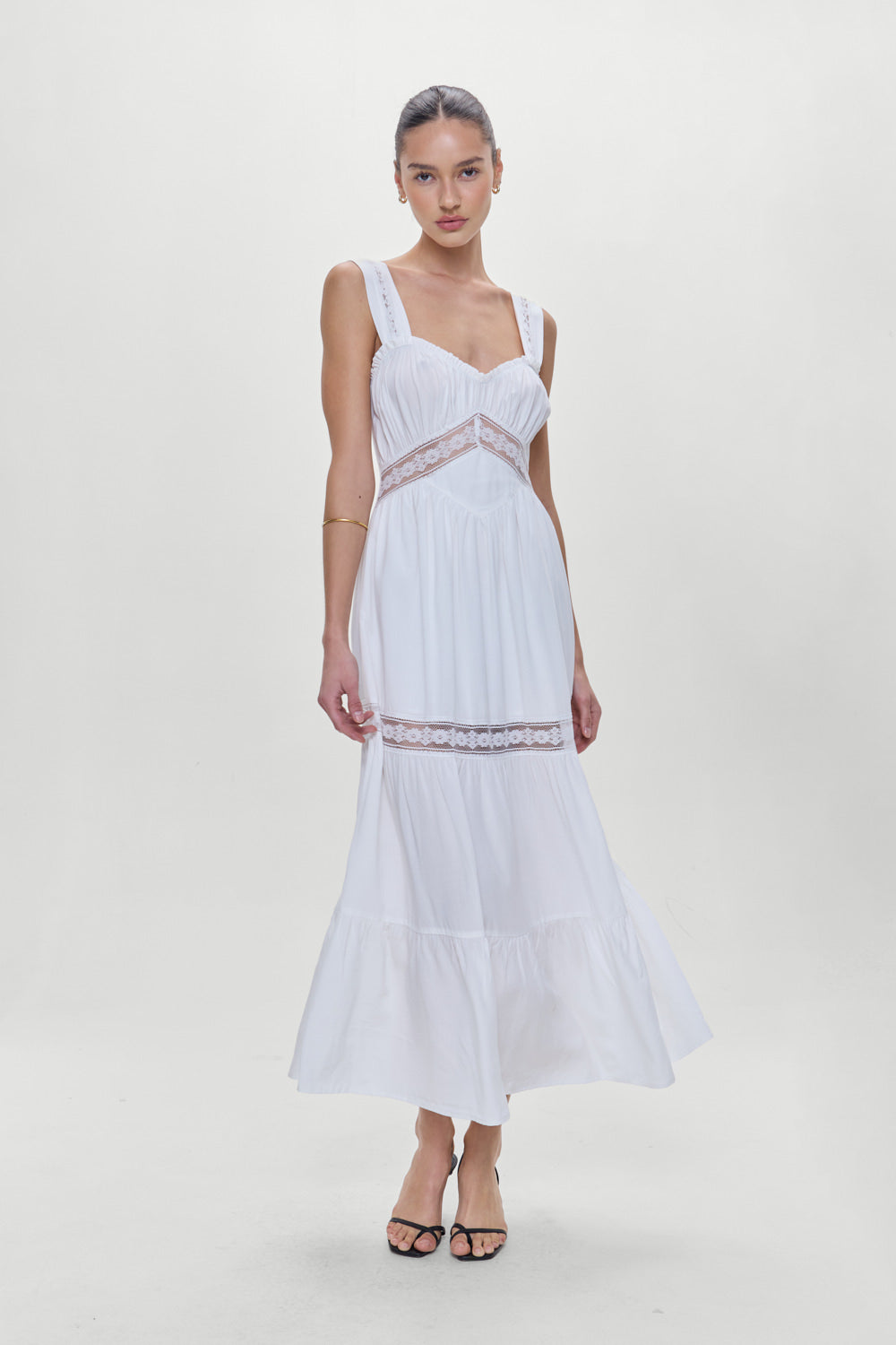 Eden Ruffle Maxi Dress - White