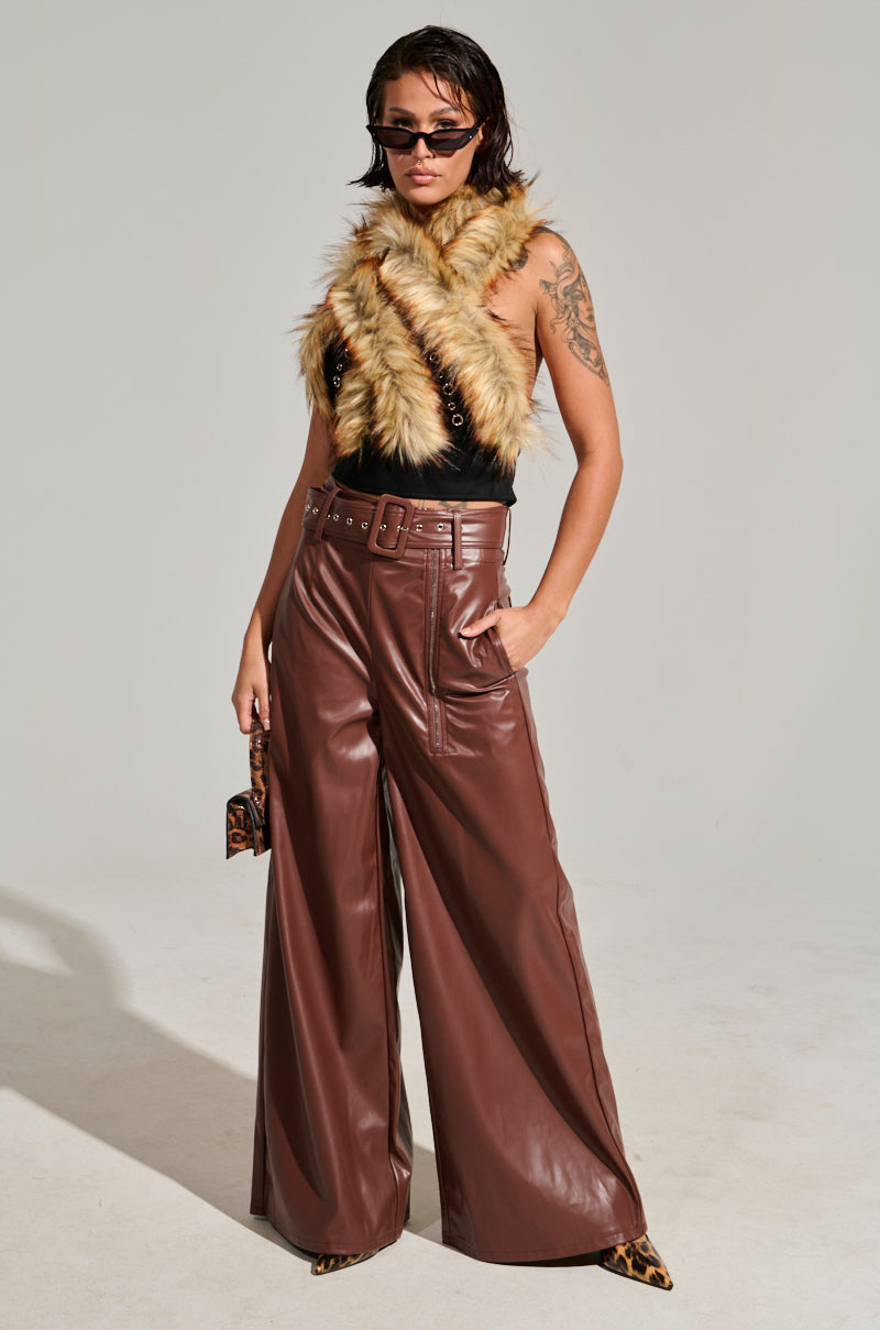 SHAINA FAUX LEATHER TROUSER