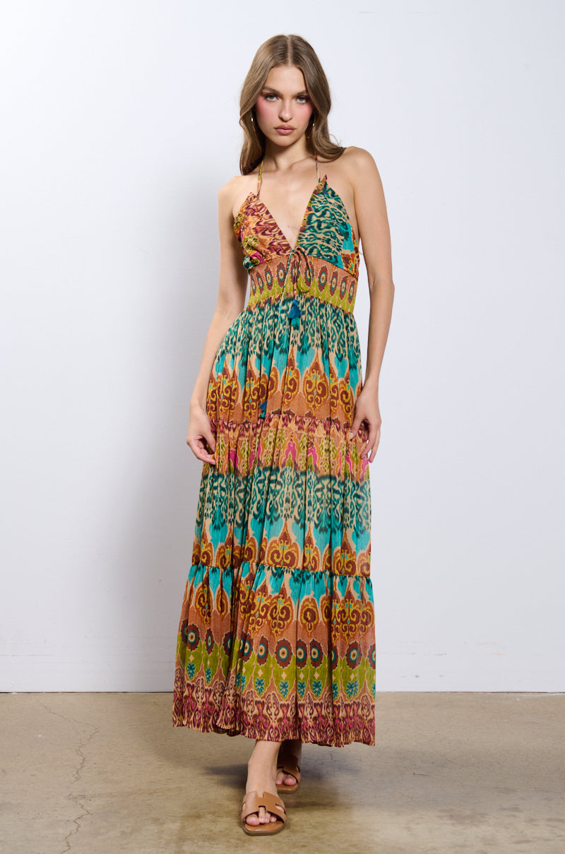 CANT GET ENOUGH PRINTED MAXI DRESS