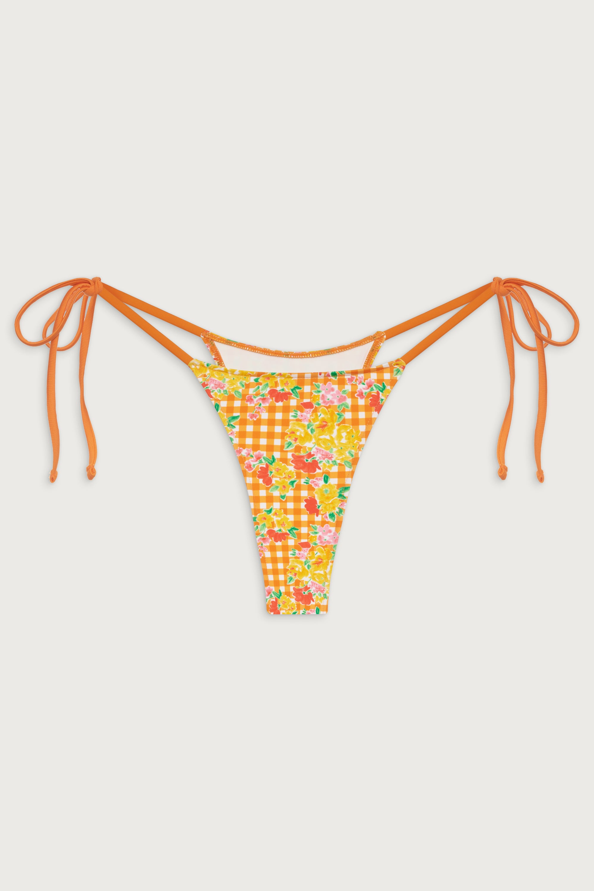 Divine Floral Skimpy Bikini Bottom - Marigold Gingham