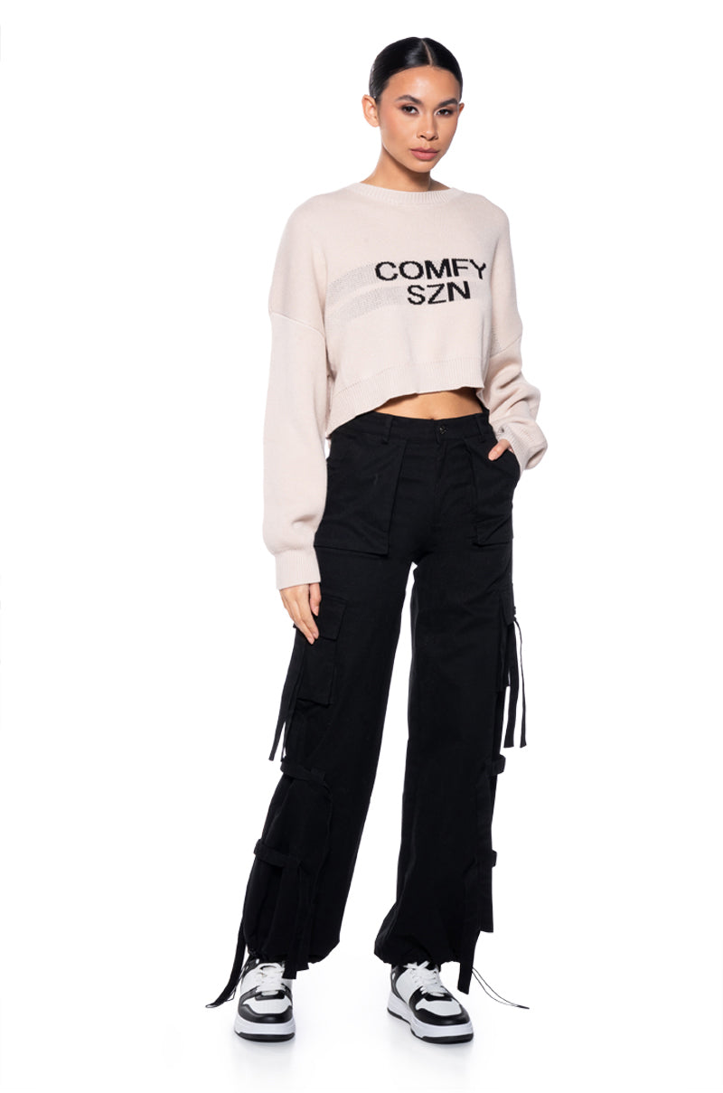 COMFY SEAONS CROPPED SWEATER