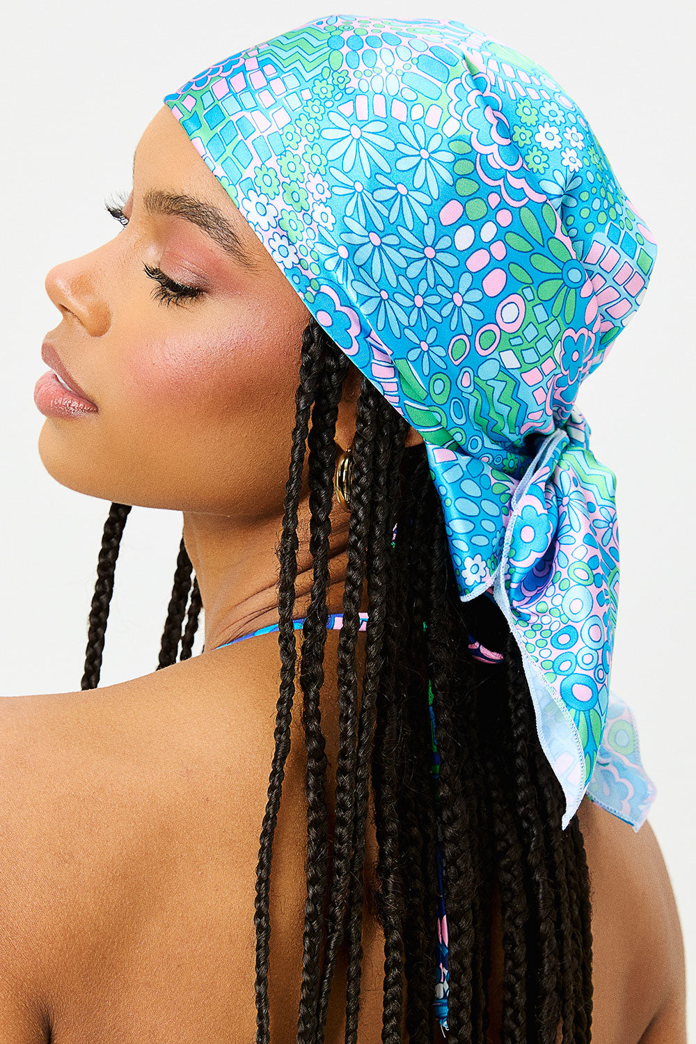 Heidi Satin Head Scarf - Good Vibes