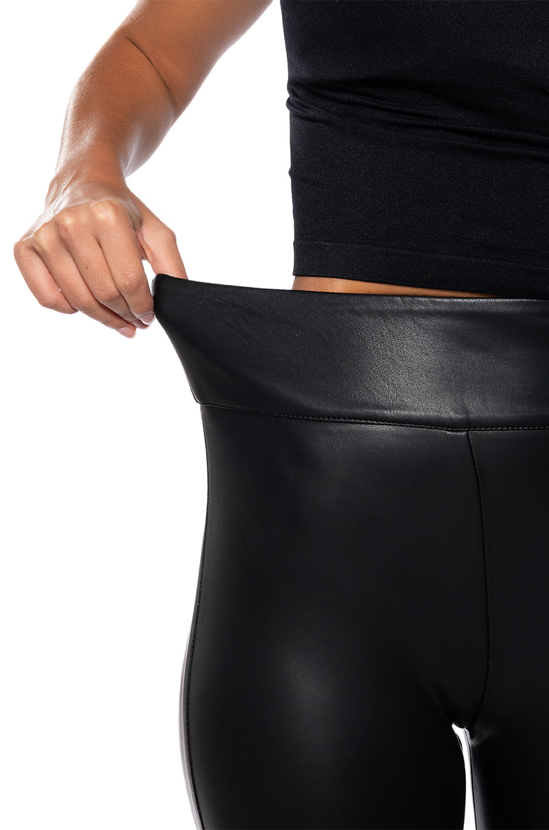 SECOND SKIN ZIP BACK FAUX LEATHER LEGGING