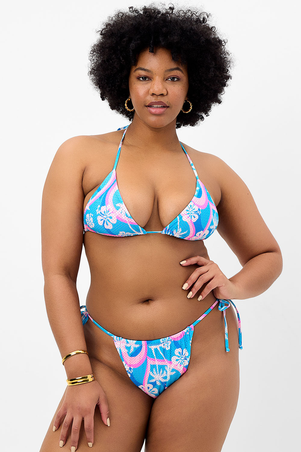 Tia Mesh Triangle Bikini Top - Tropic Love