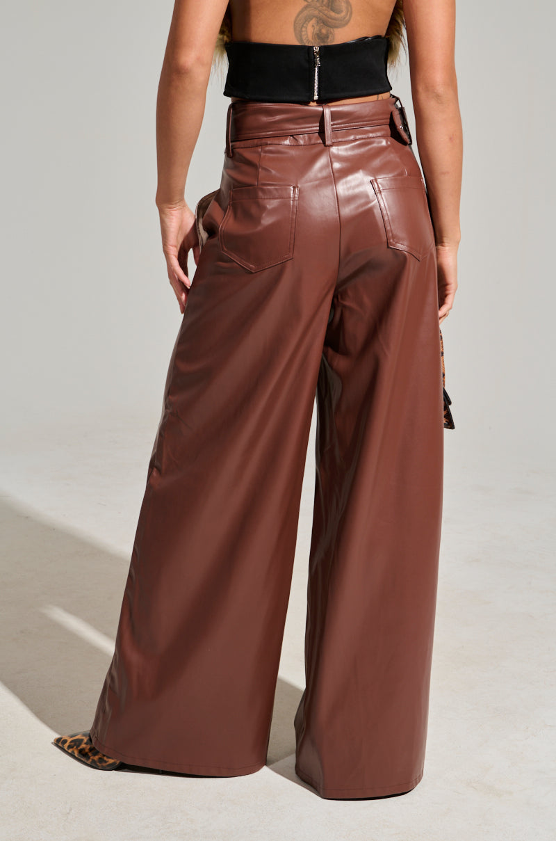 SHAINA FAUX LEATHER TROUSER