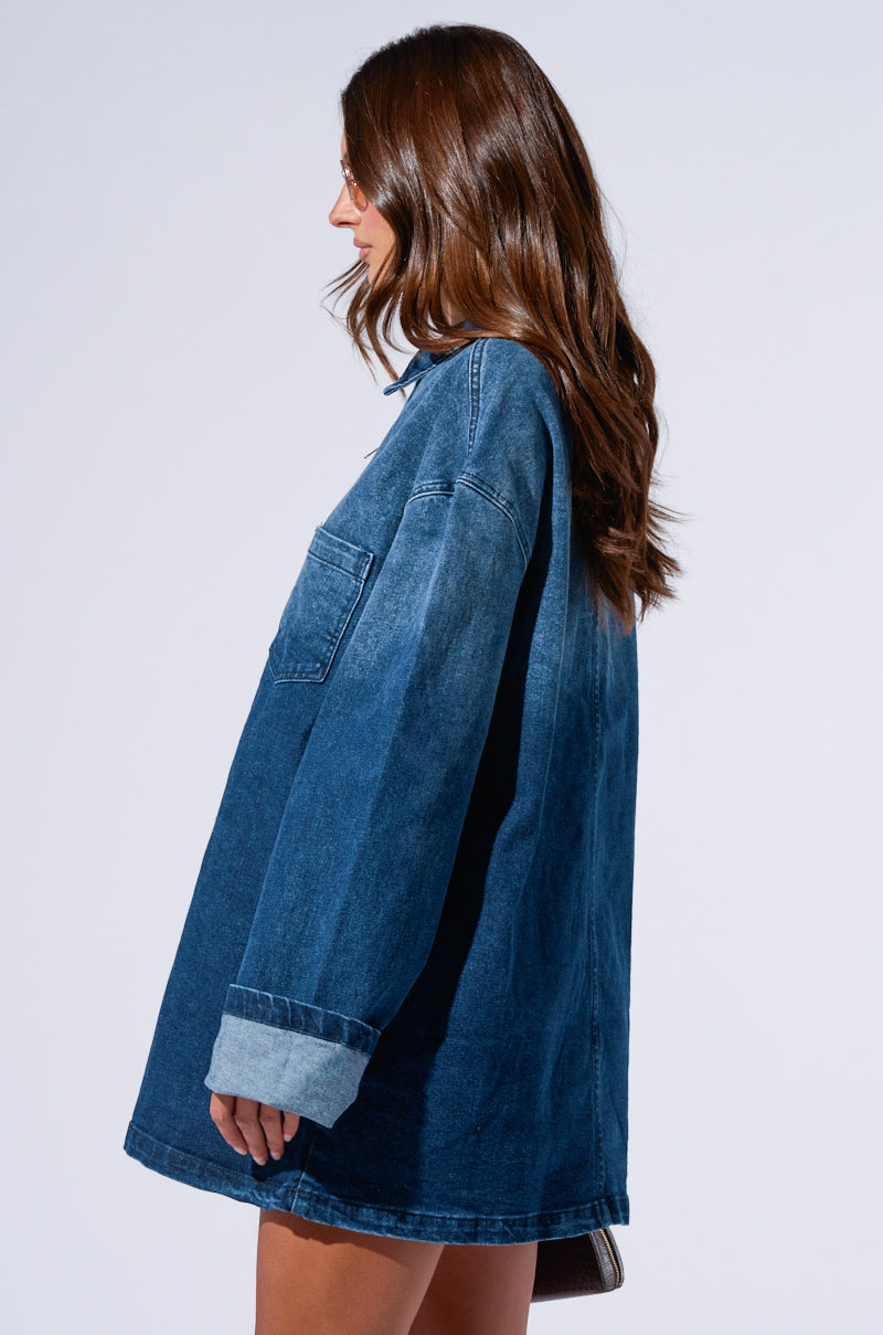 COOL GIRL OVERSIZED DENIM SHIRT DRESS