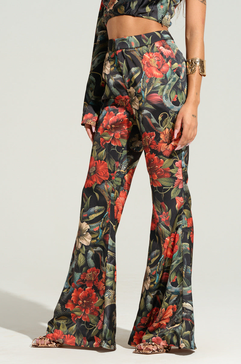 DON'T GET IT TWISTED PRINTED SATIN TROUSER