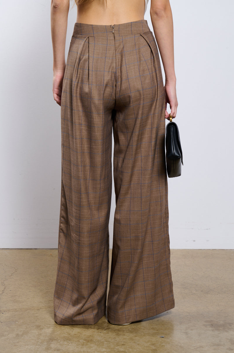 REPORTING TO BUSINESS PLAID TROUSER