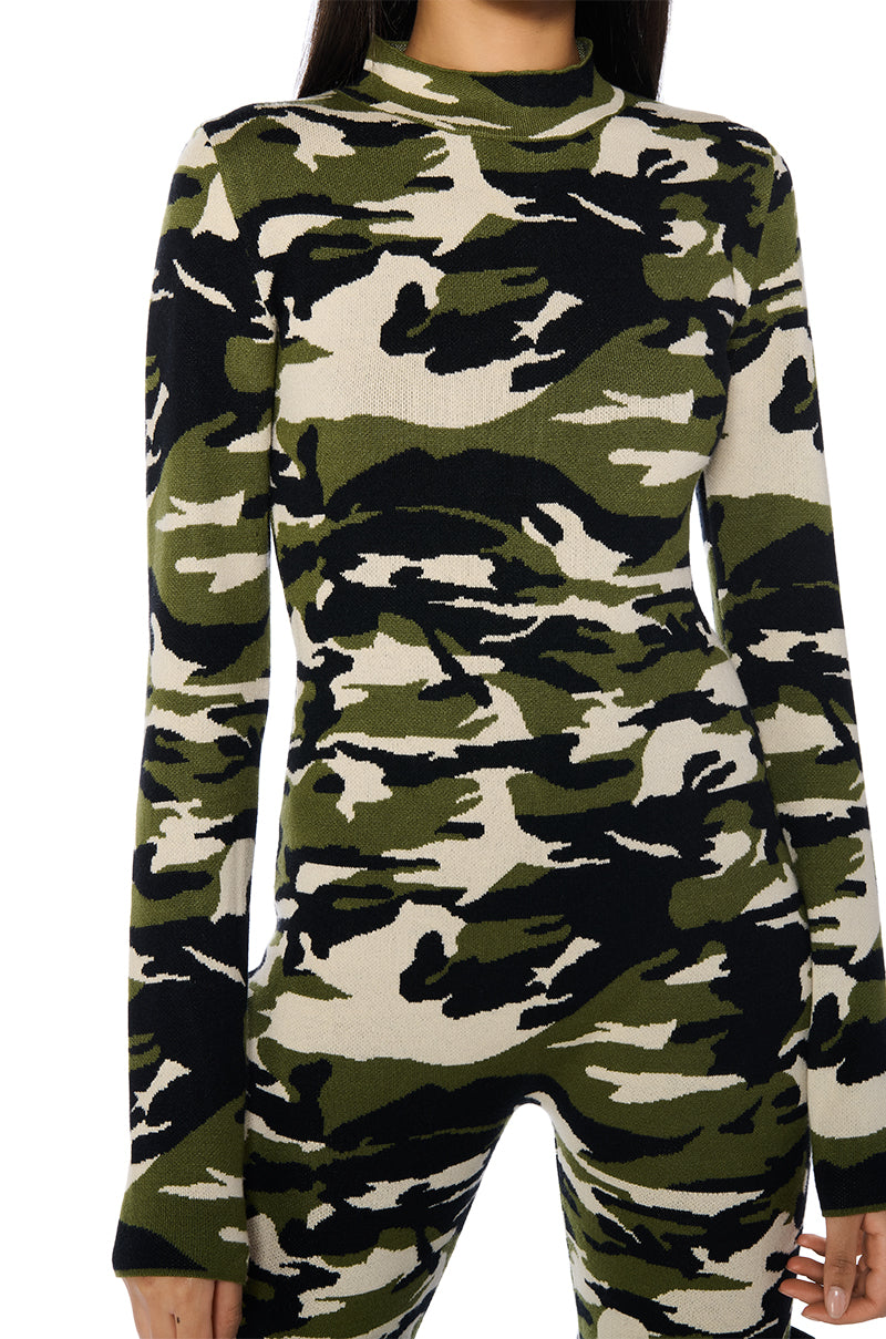 REMI CAMO KNIT JUMPSUIT