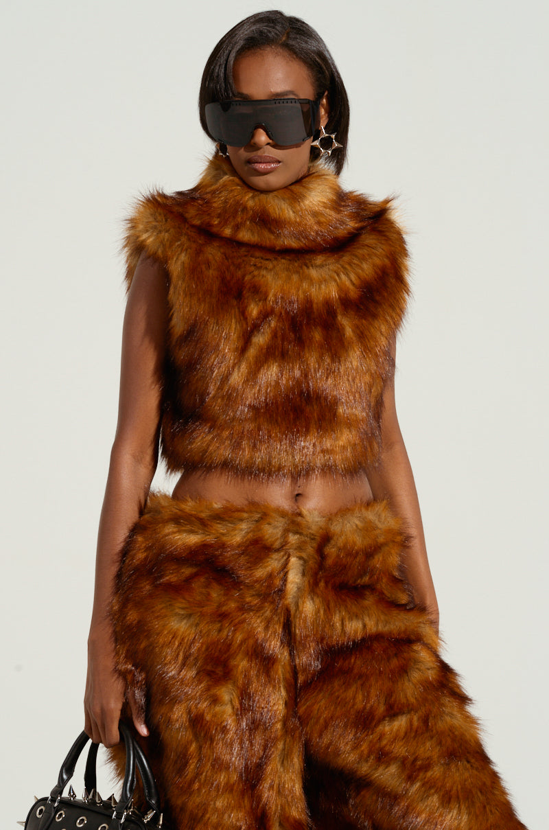 WILD CHILD CROPPED FUR VEST