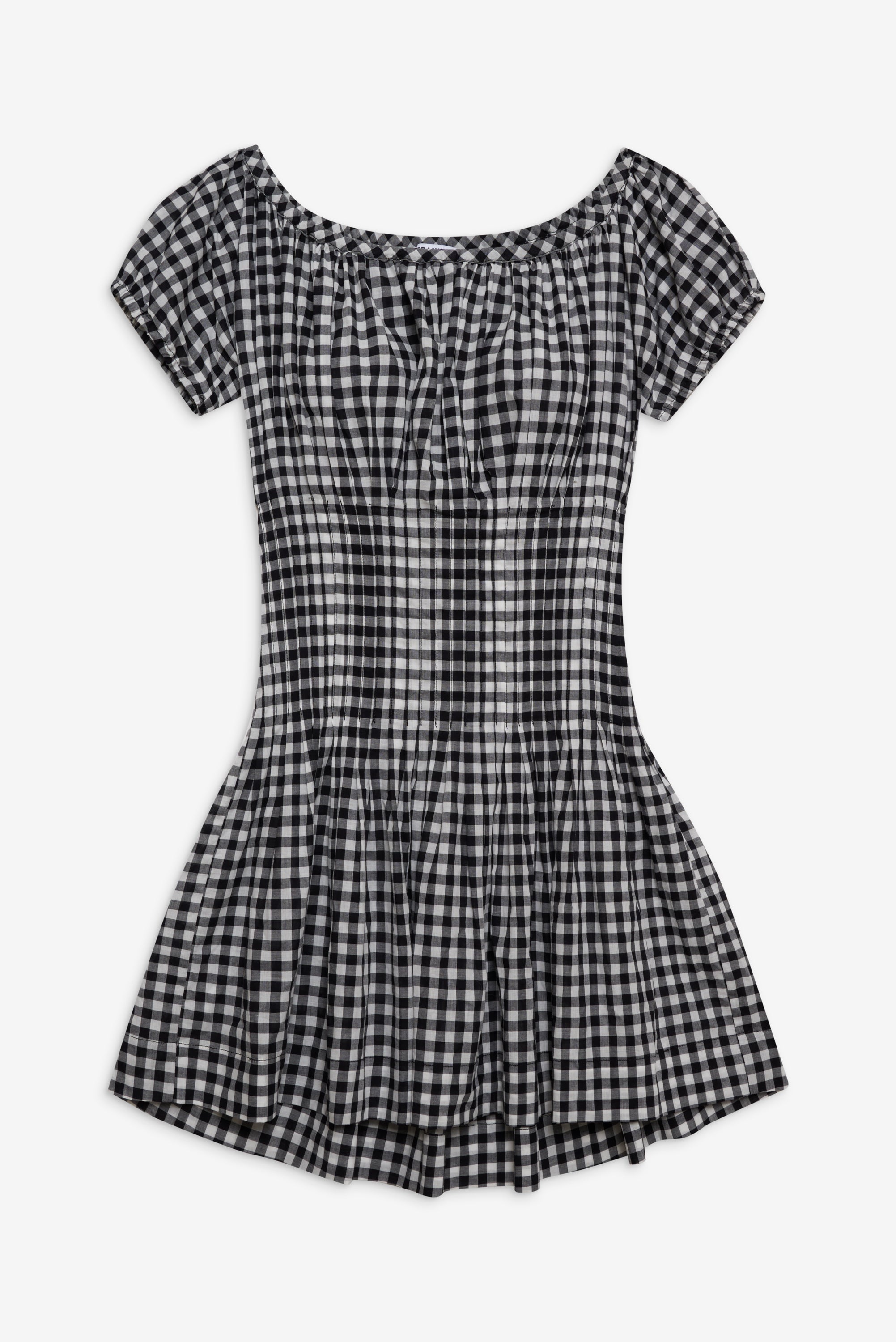 Sadie Gingham Mini Dress - Black Gingham