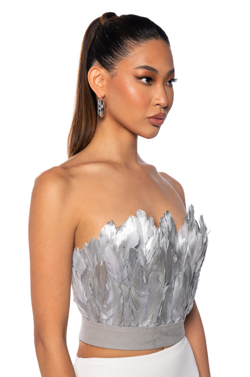 FLY AWAY FEATHER TUBE TOP