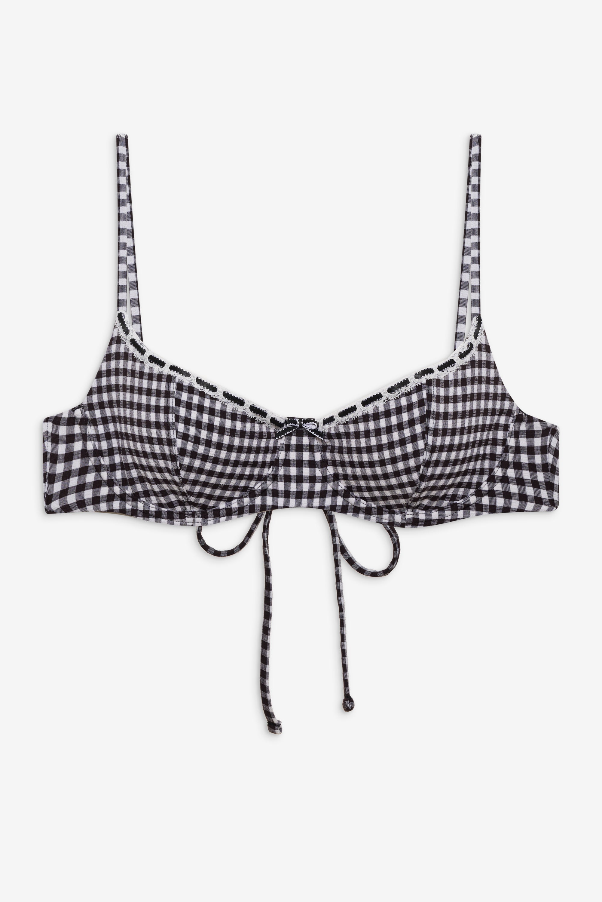 Cola Gingham Underwire Bikini Top - Blackberry Gingham