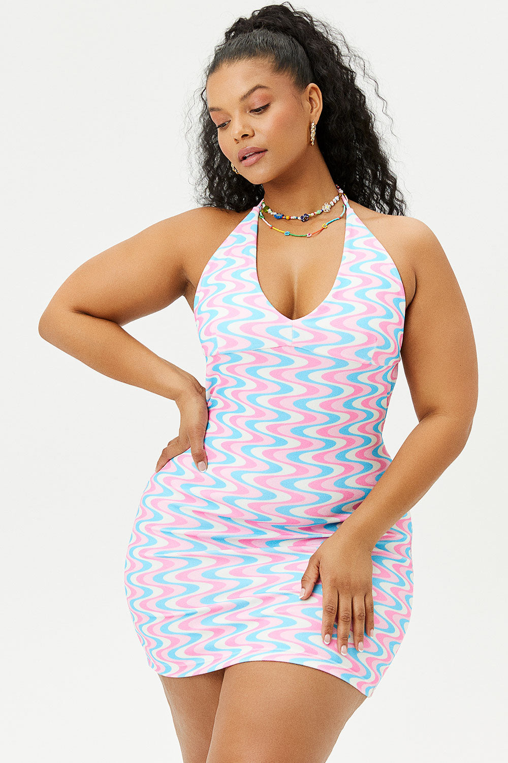 Dev Terry Halter Dress - Sister Swirl