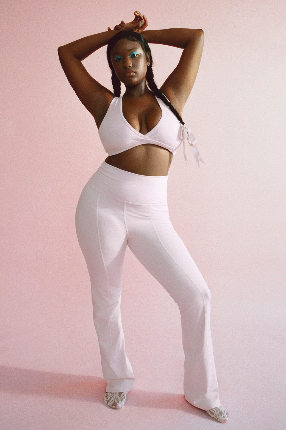 Zippy High Waist Flare Legging - Icy Pink