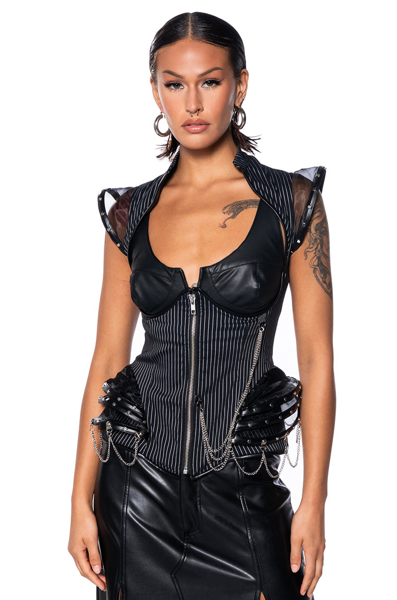 SILAS CHAIN DETAIL UNDERBUST CORSET TOP