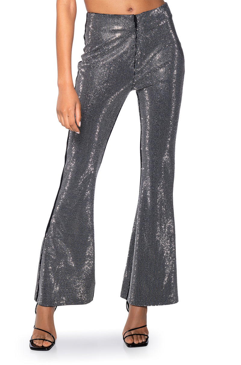 DIAMONDS DANCING FLARE LEG TROUSER IN BLACK