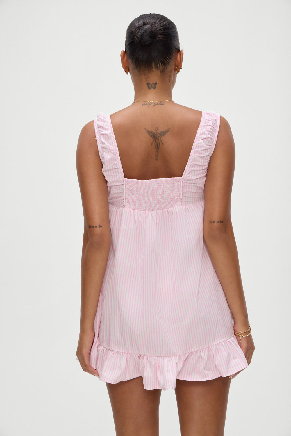 Marilyn Babydoll Dress - Pink Stripe