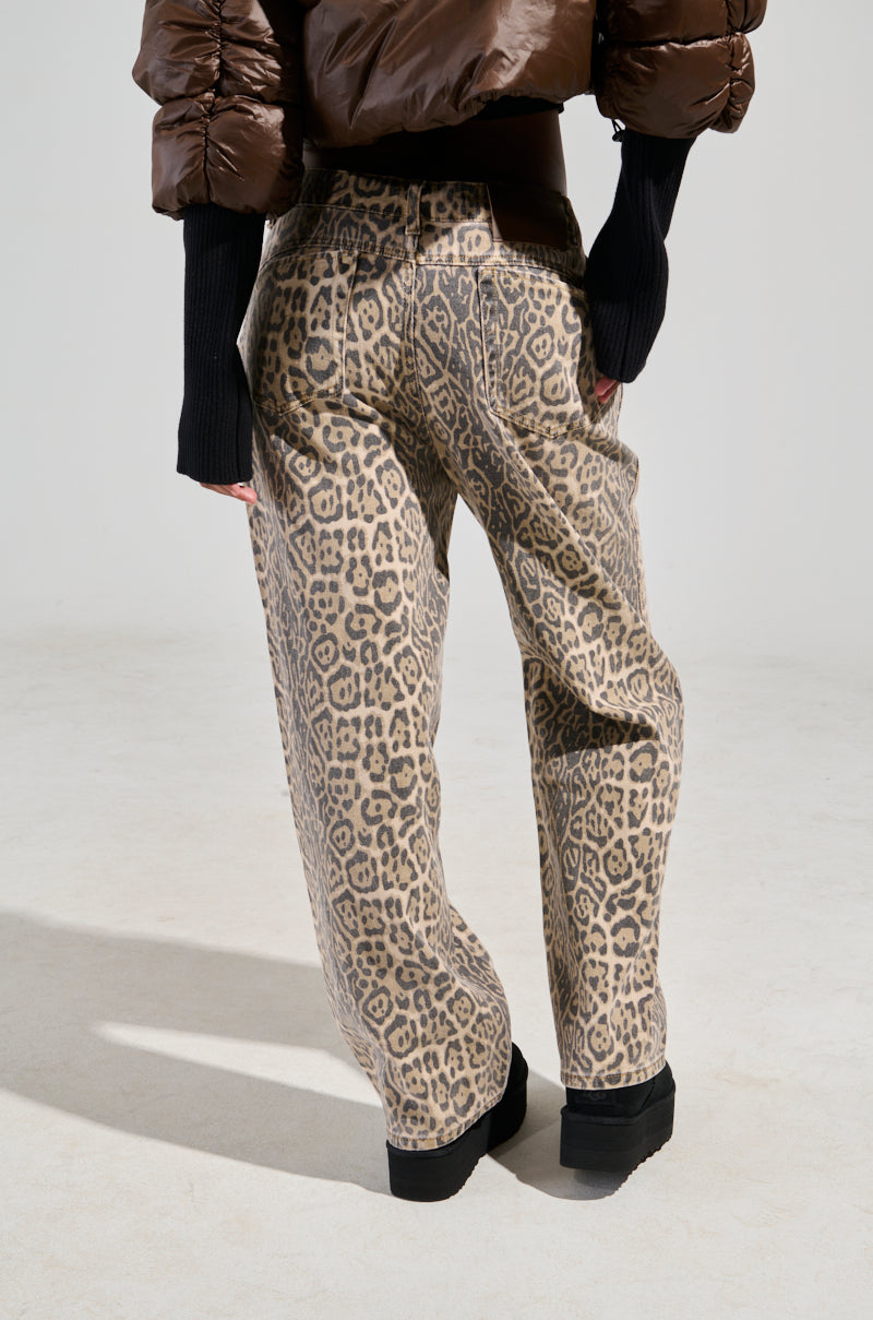 WILD CHILD LEOPARD PRINT DENIM JEANS