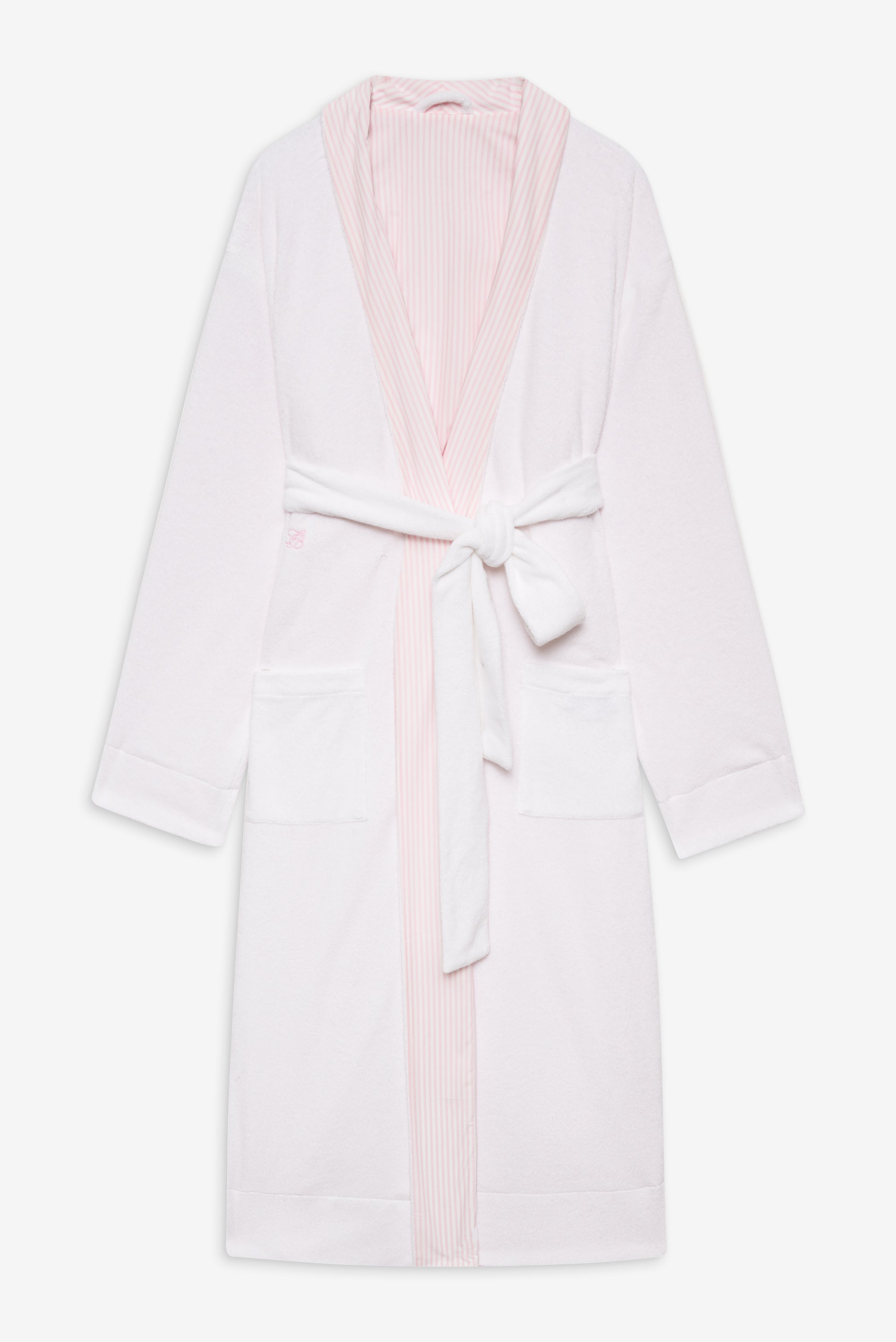 Chateau Terry Robe - Pink Stripe