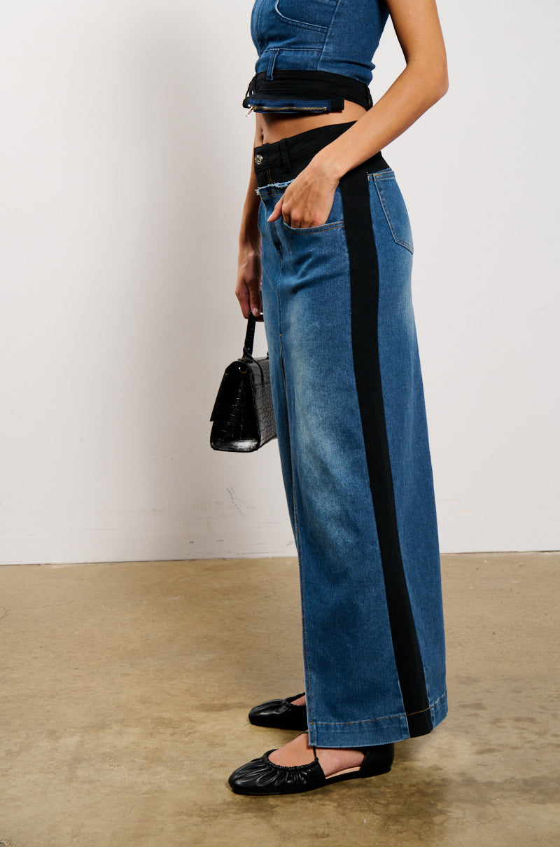 LET IT HAPPEN MAXI DENIM SKIRT