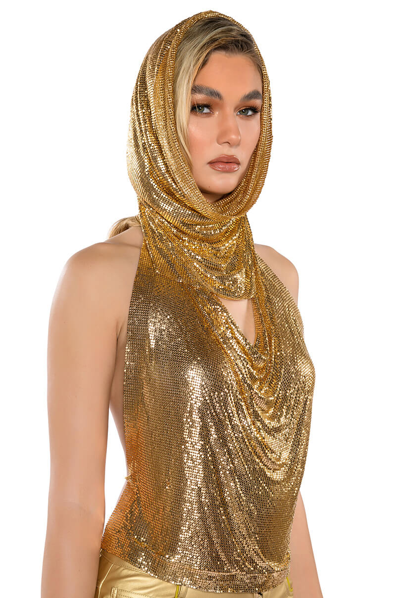 IN MY MIND HOODED CHAINMAIL TOP