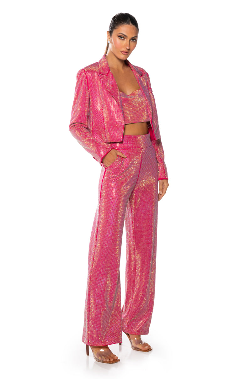 CENTER OF ATTENTION RHINESTONE PANT IN PINK