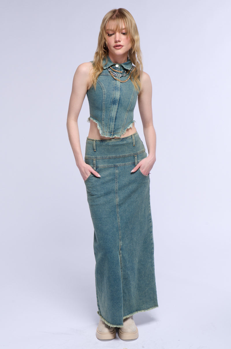 STERLING DENIM MAXI SKIRT