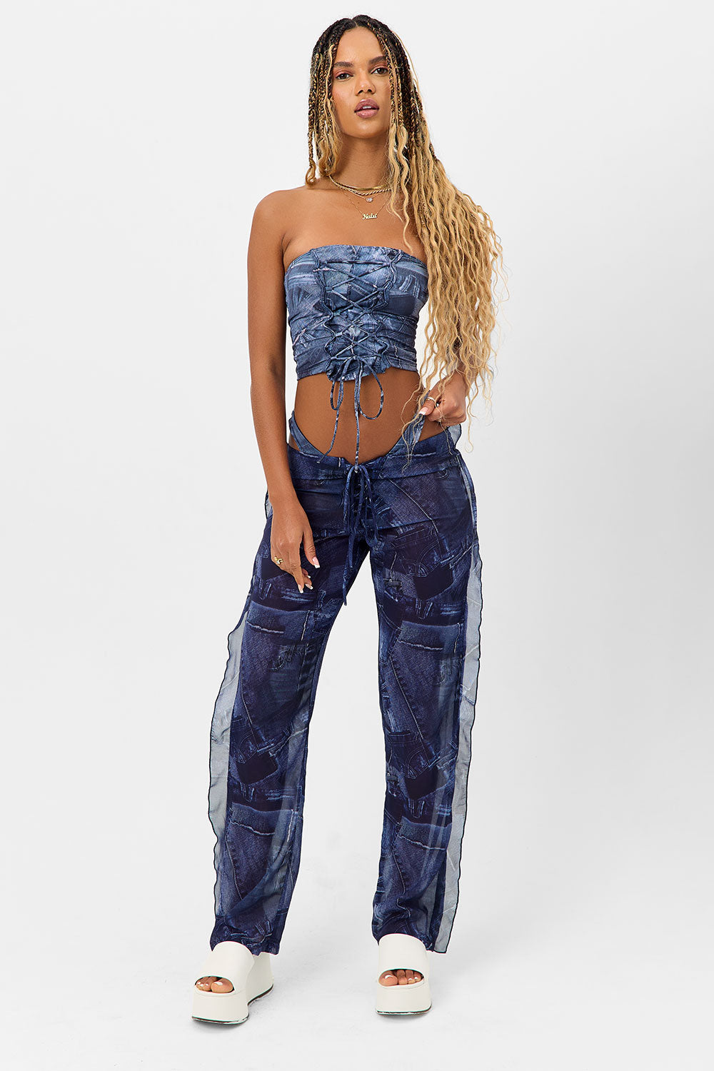 Molly Low Rise Pants - Blue Jean